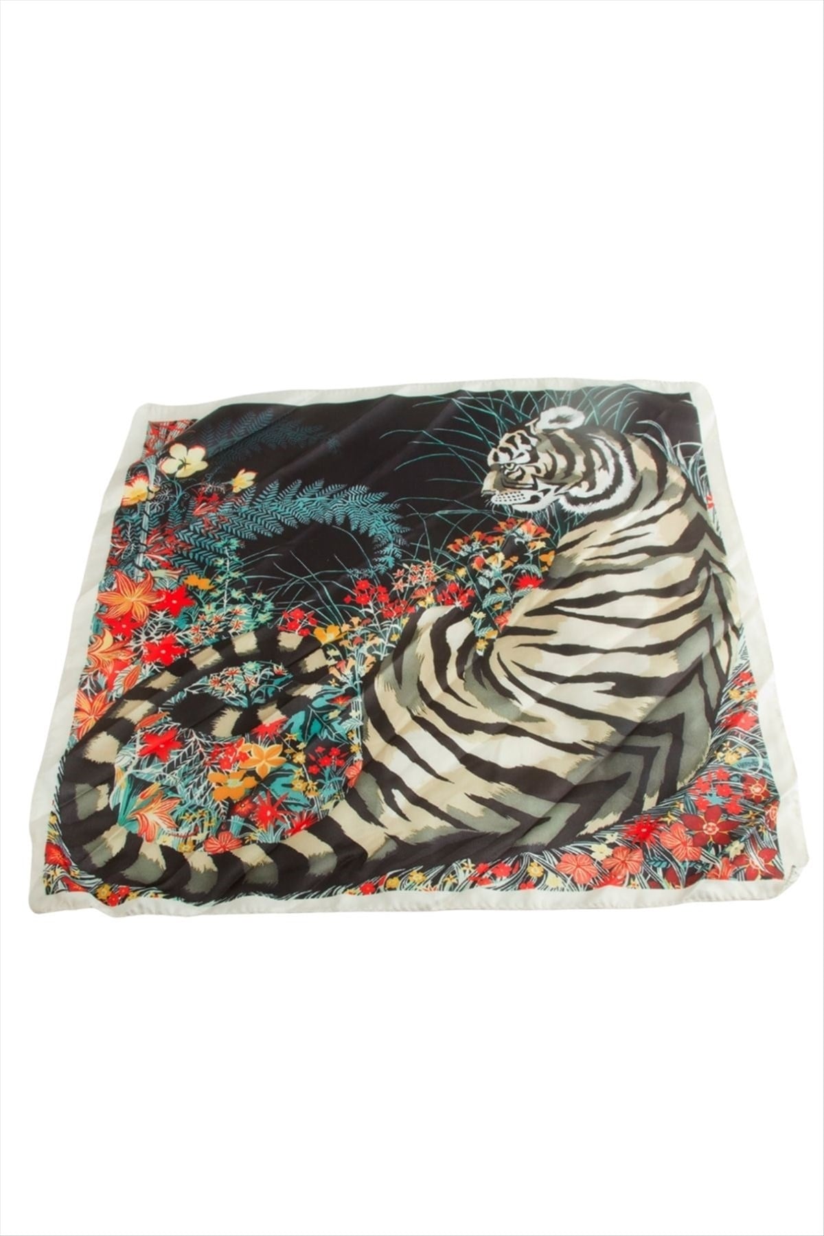 Kaplan Desenli Zr Saten Fular 50*50 cm