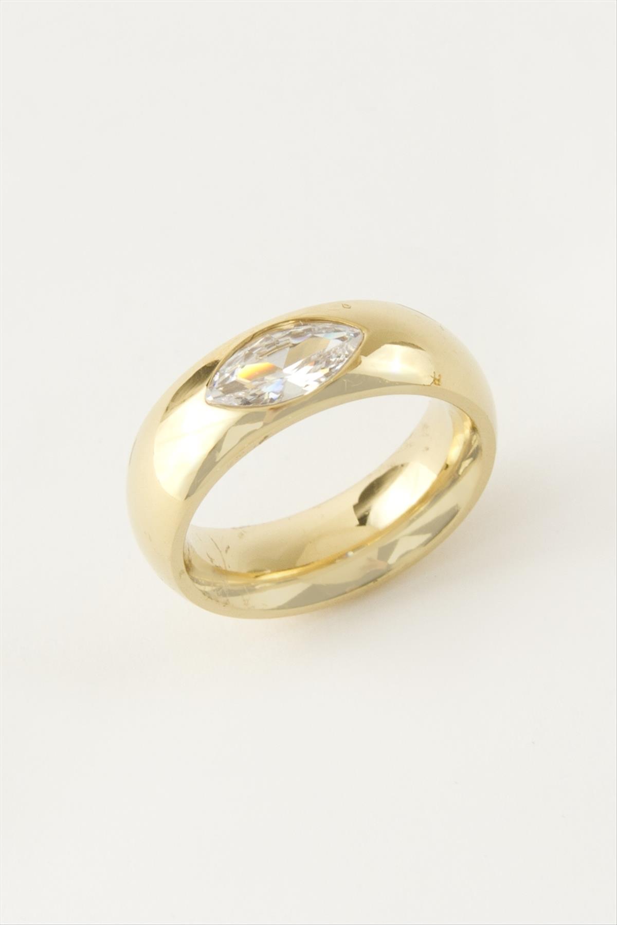 Karışık Lüks Zirkon Taşlı Çelik Yüzük 1 Adet