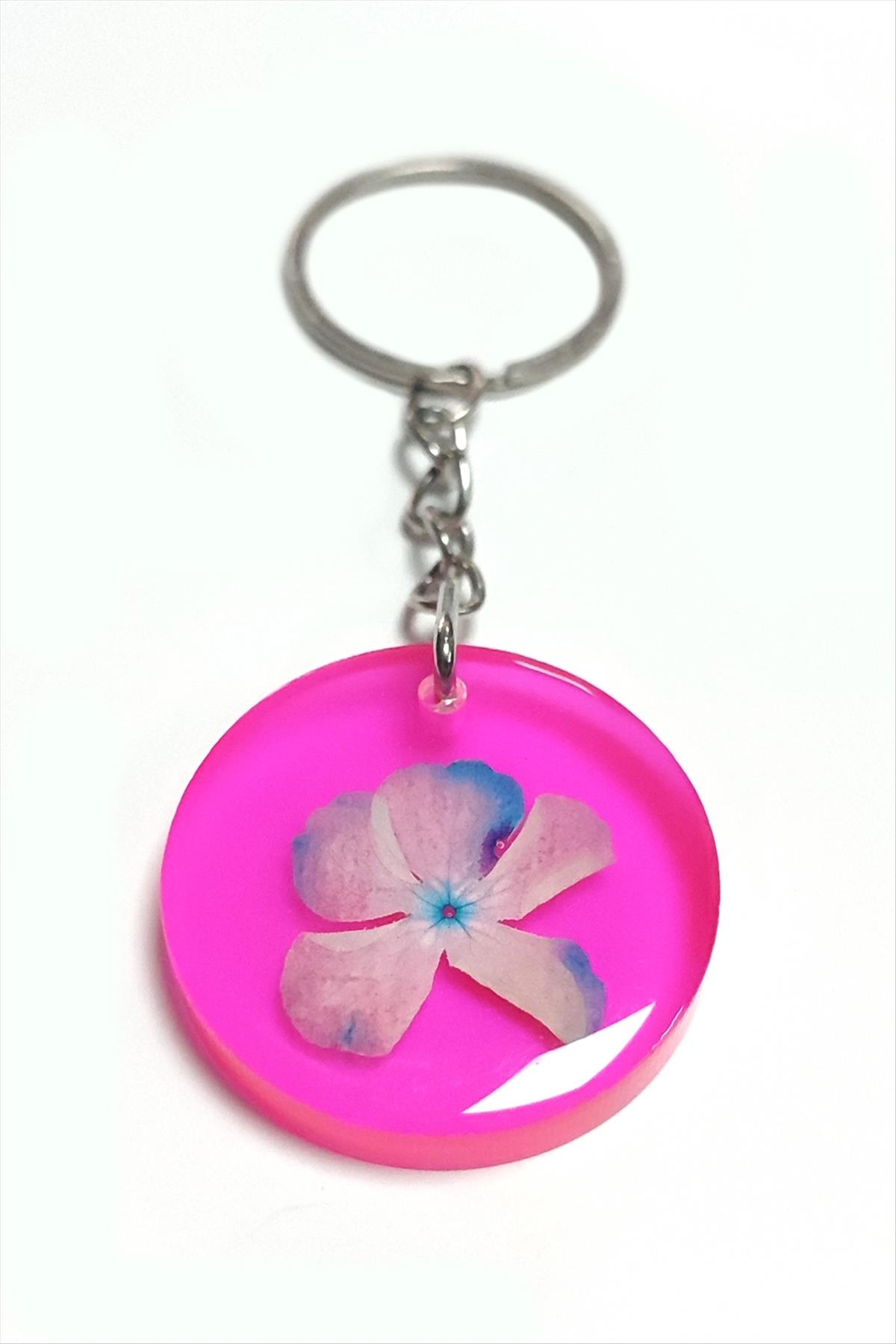 Kartopu Çiçeği Papatya Epoksi Anahtarlık