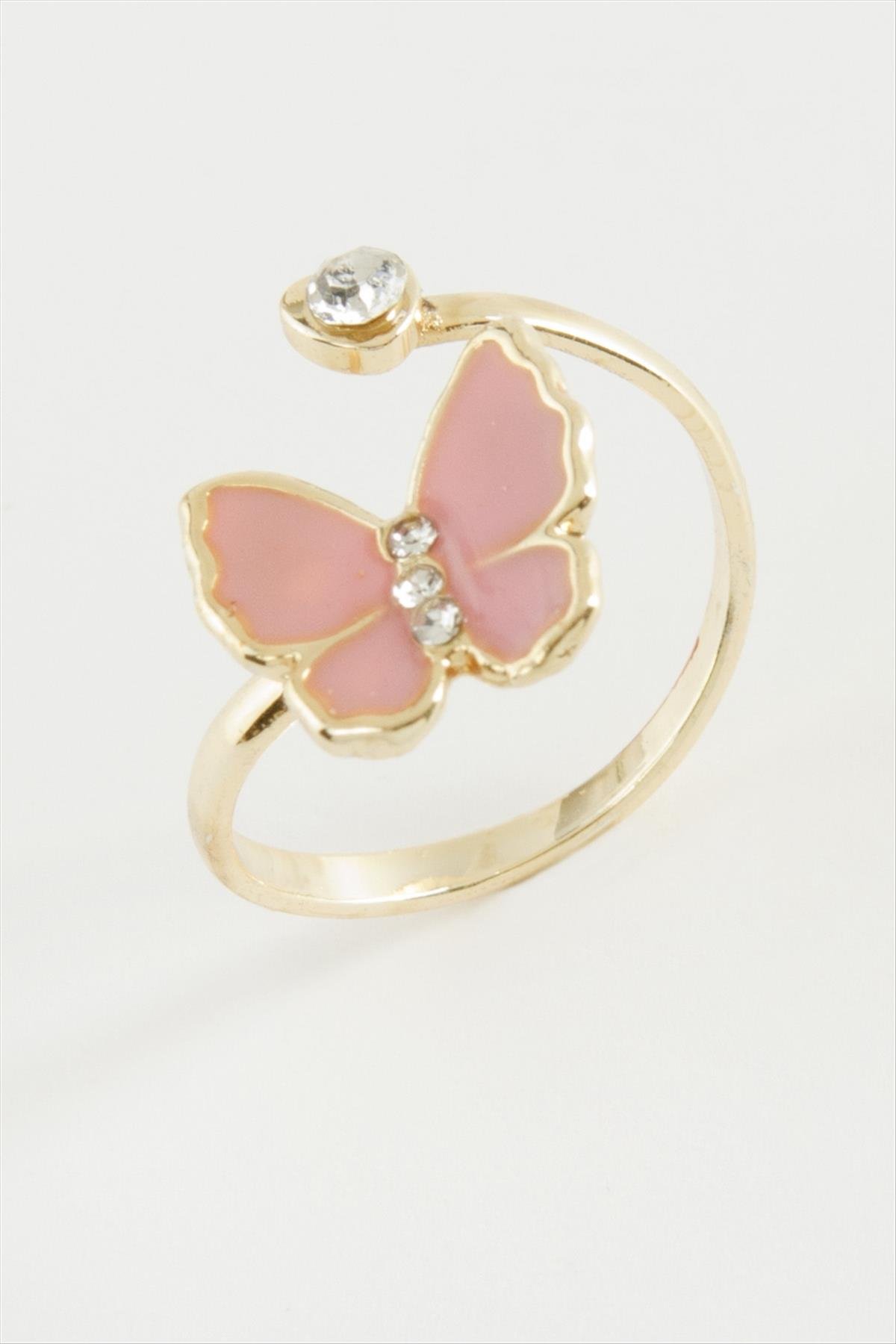 Kelebek Taşlı Mineli Yüzük Küçük
