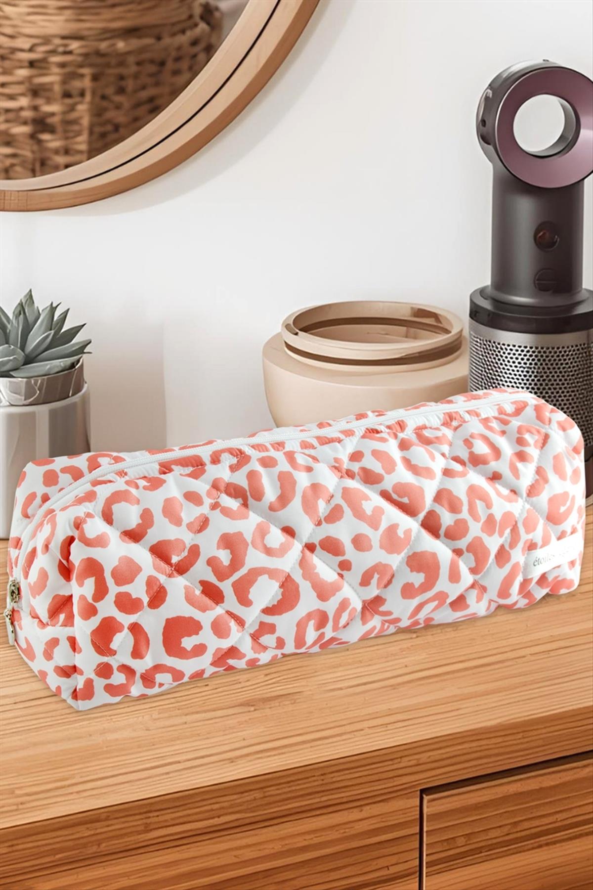 Leopar Desenli Dy Saç Şekillendirici Çanta