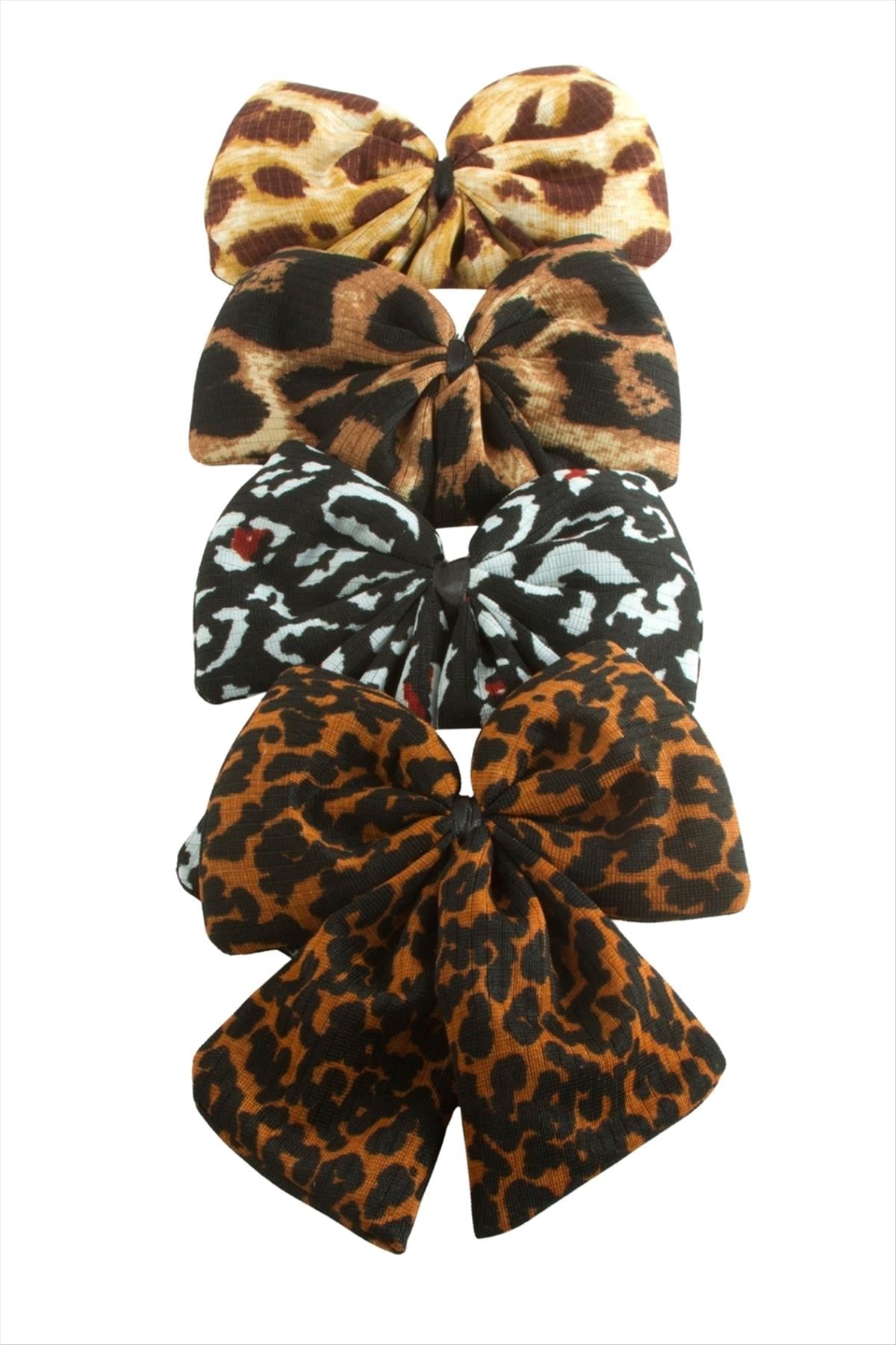 Leopar Desenli Fiyong Otomatik Toka 14 cm