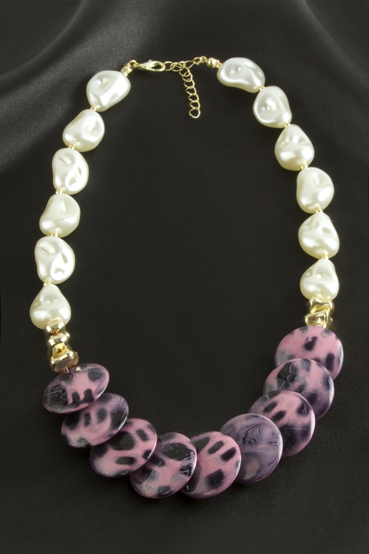 Leopar Desenli İnci Kolye