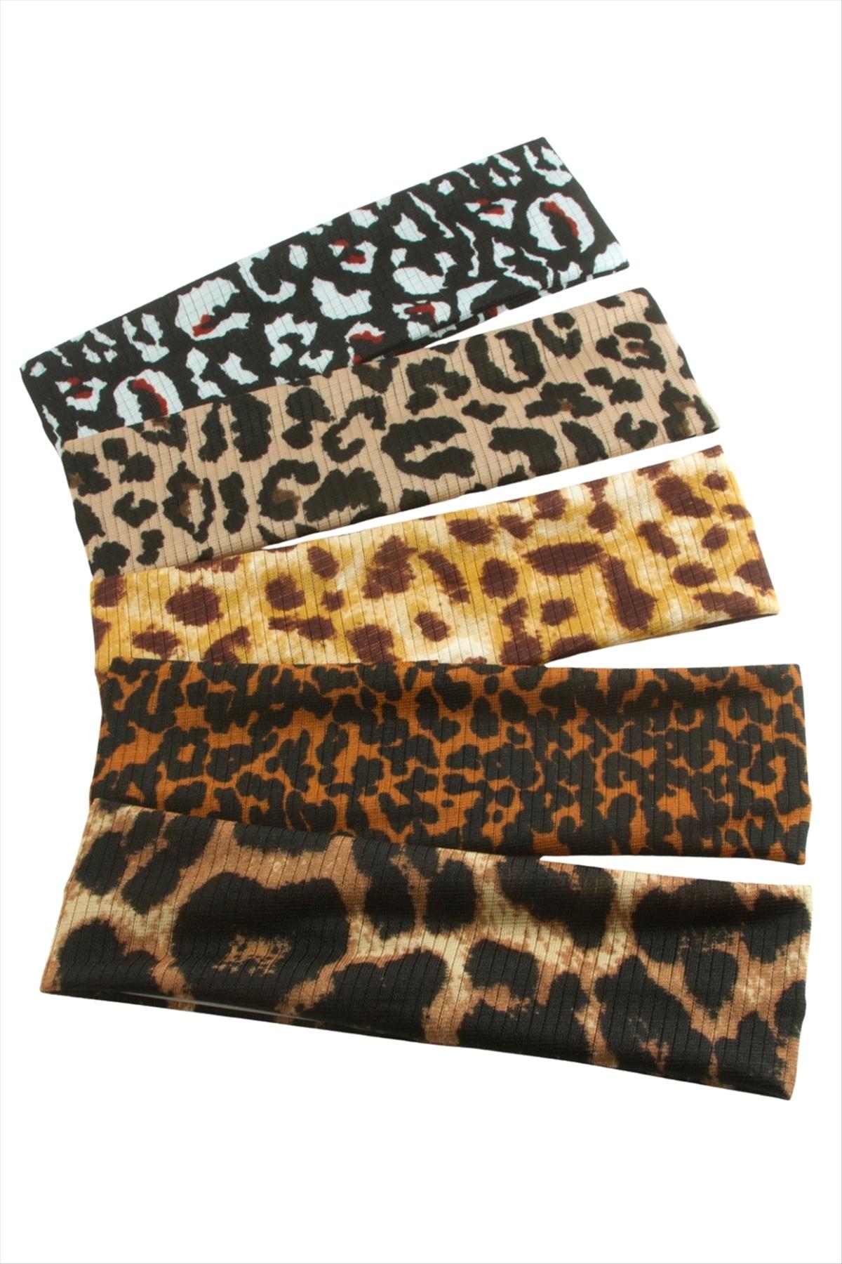 Leopar Desenli Saç Bandı 6 cm