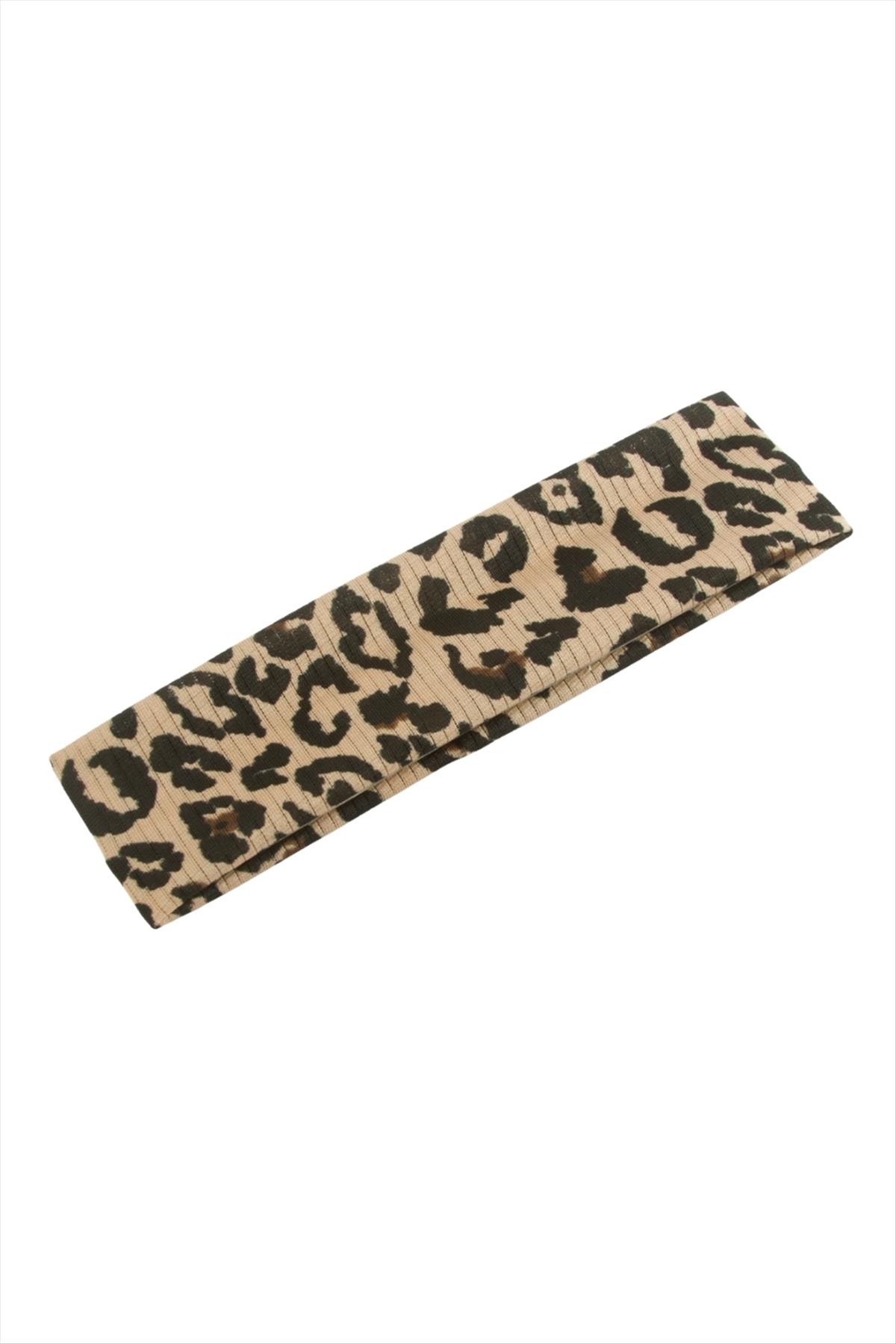 Leopar Desenli Saç Bandı 6 cm