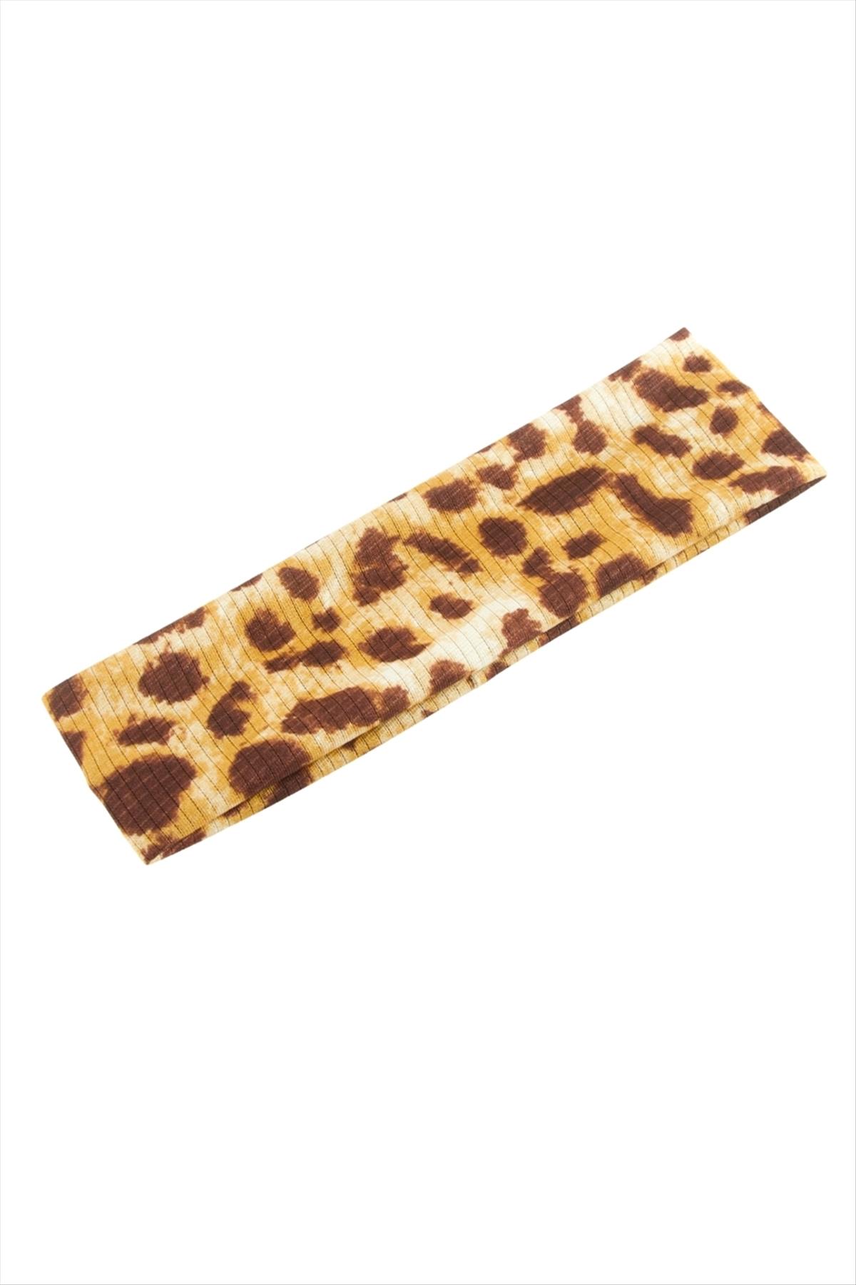 Leopar Desenli Saç Bandı 6 cm