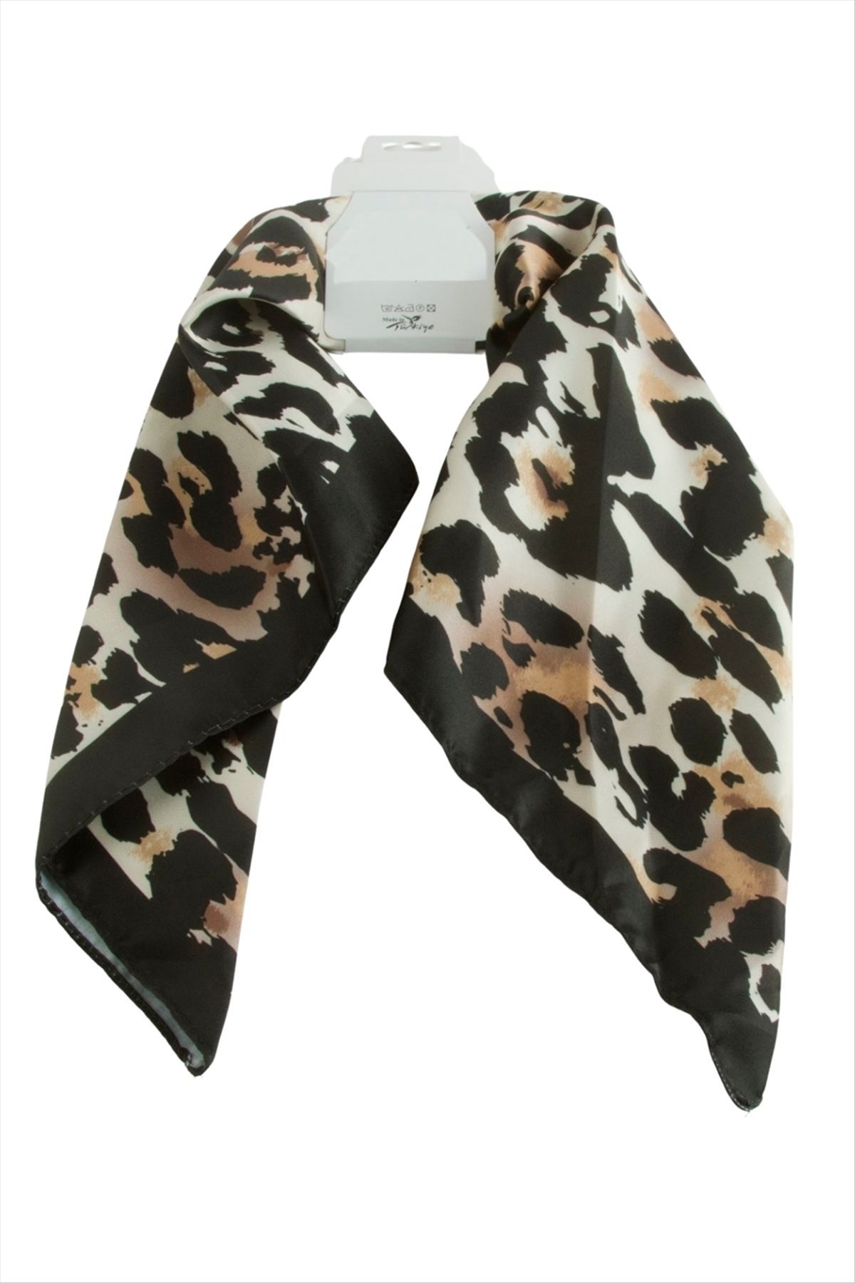 Leopar Desenli Zr Saten Fular 50*50 cm