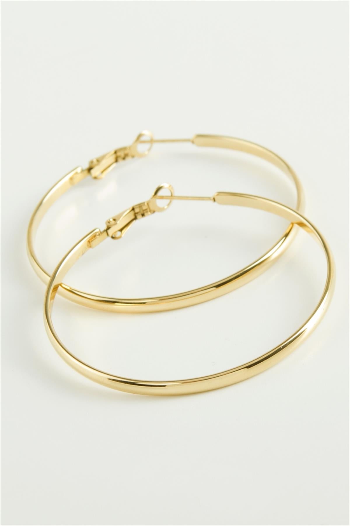 Lüks Çelik Halka Küpe 4,5 cm