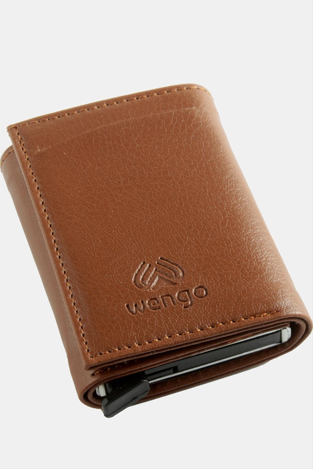 Mekanizmalı Kızaklı Kartlık Cüzdan Kağıt Para Bölmeli