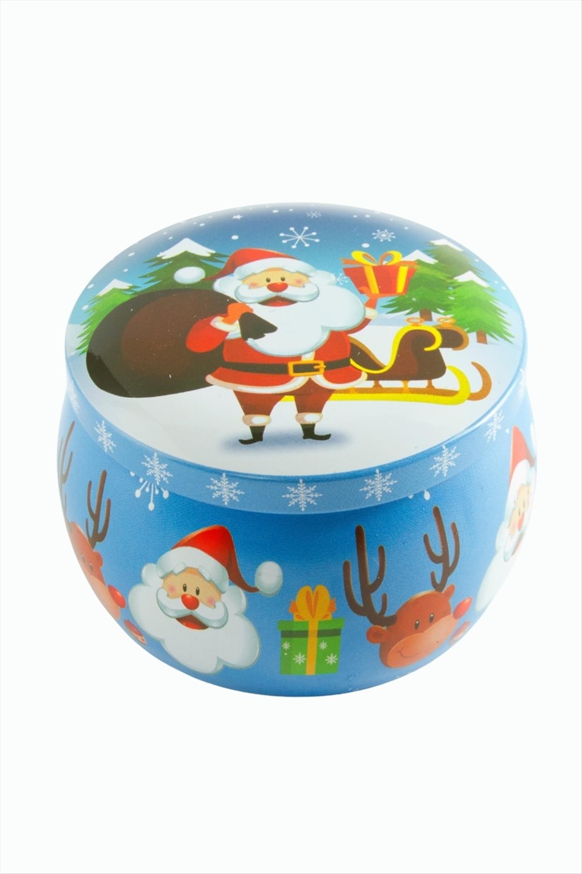 Noel Baba Yılbaşı Kapaklı Mum 6 cm