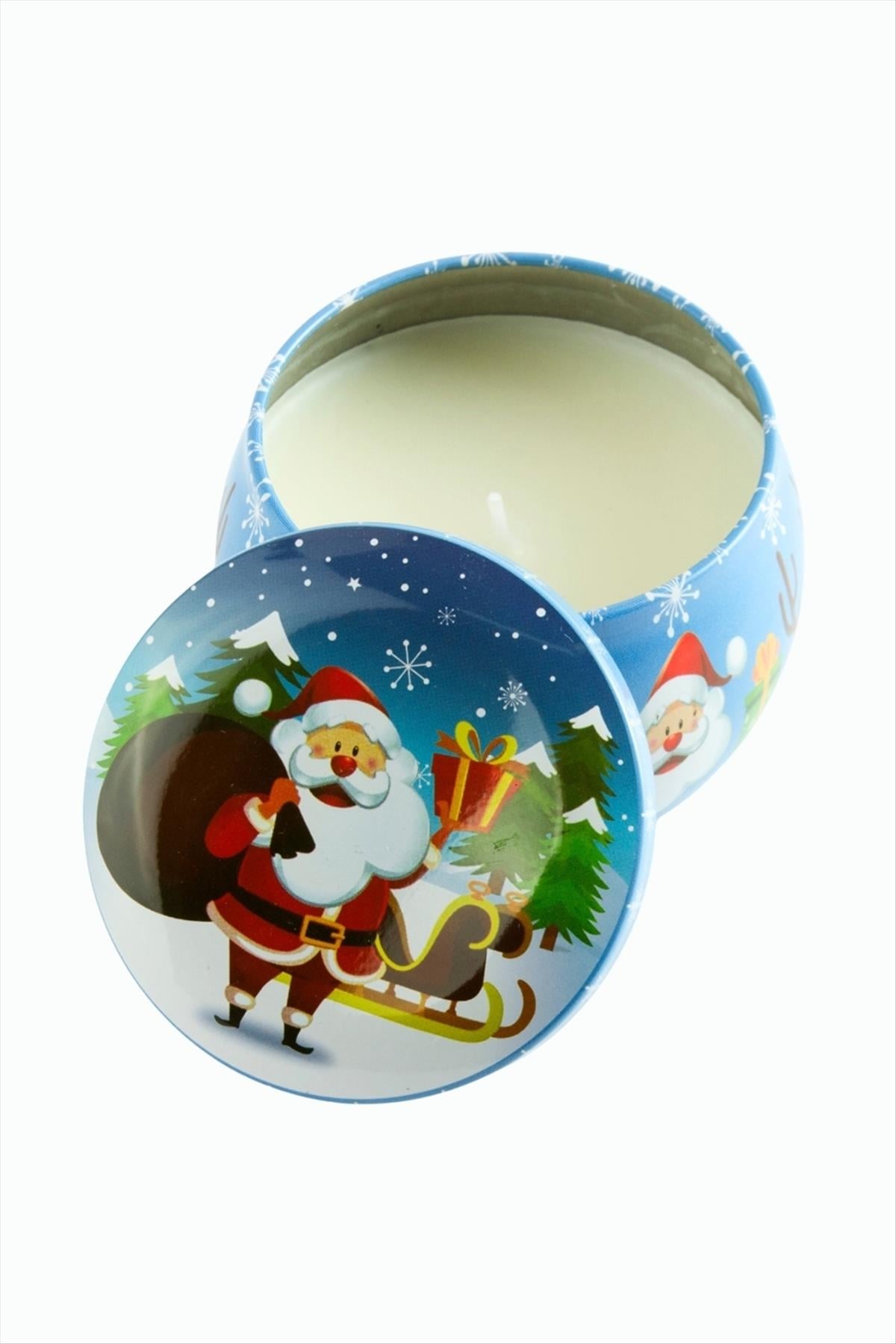 Noel Baba Yılbaşı Kapaklı Mum 8 cm
