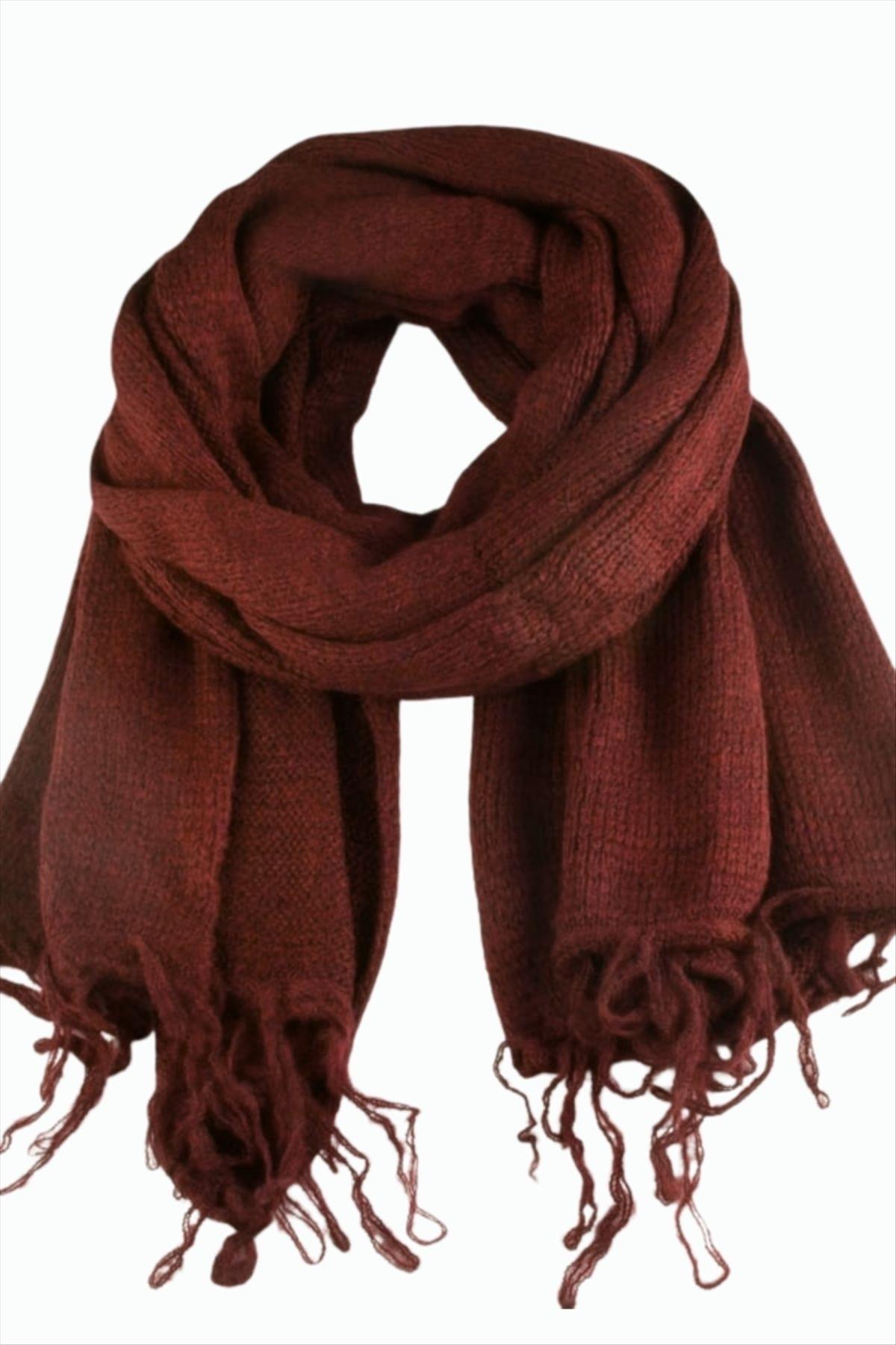 Örgülü İplik Kışlık Şal
