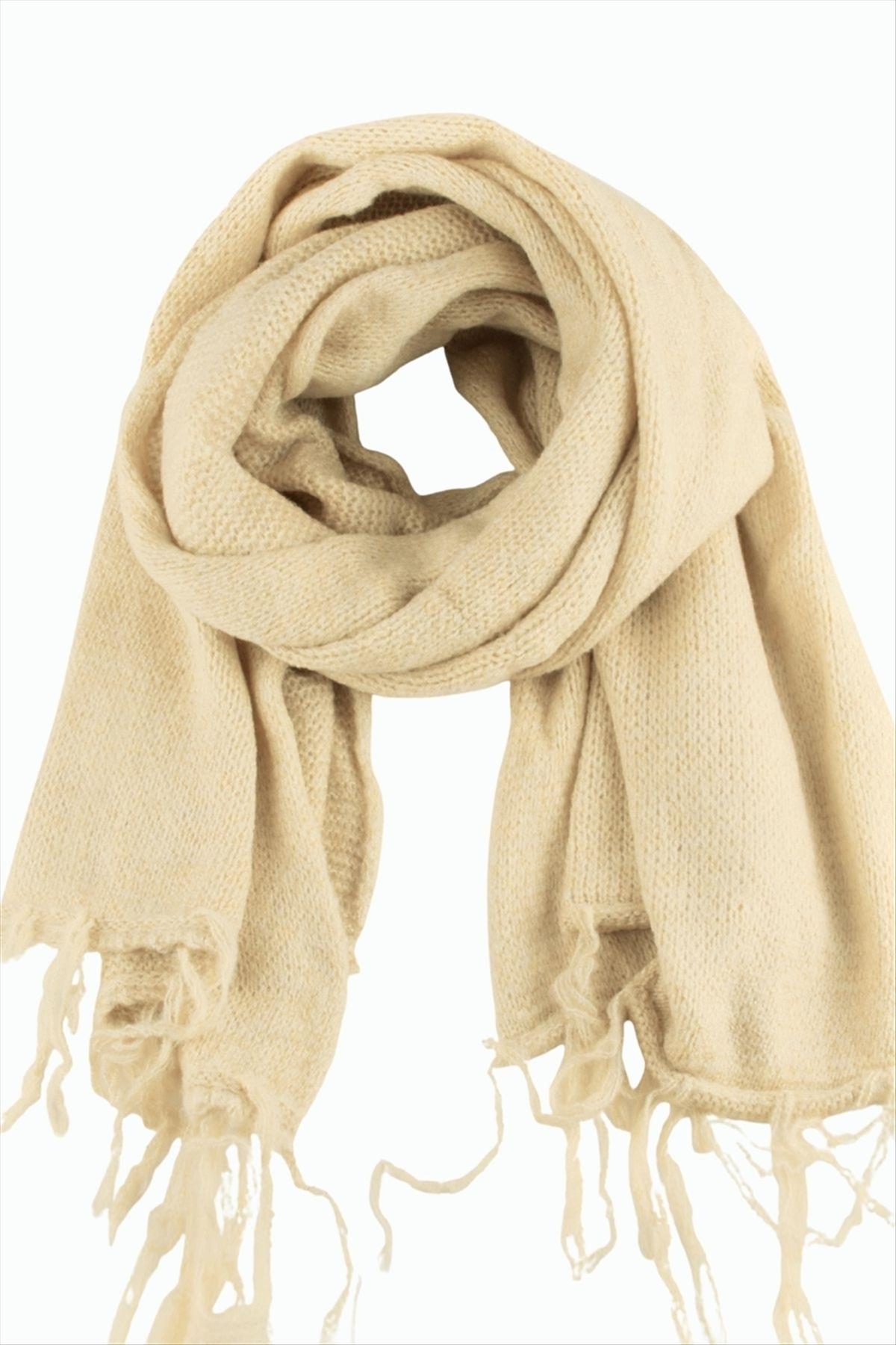 Örgülü İplik Kışlık Şal