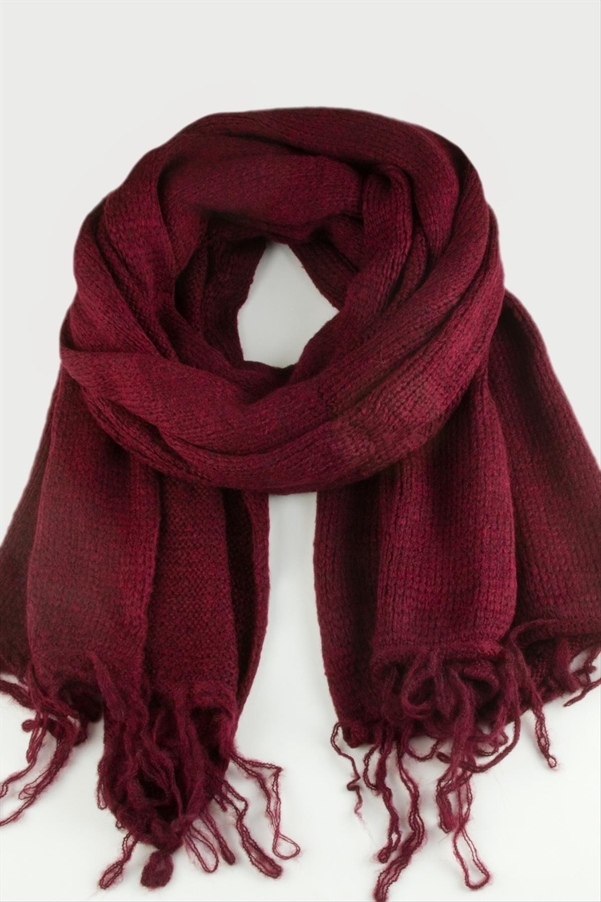 Örgülü İplik Kışlık Şal