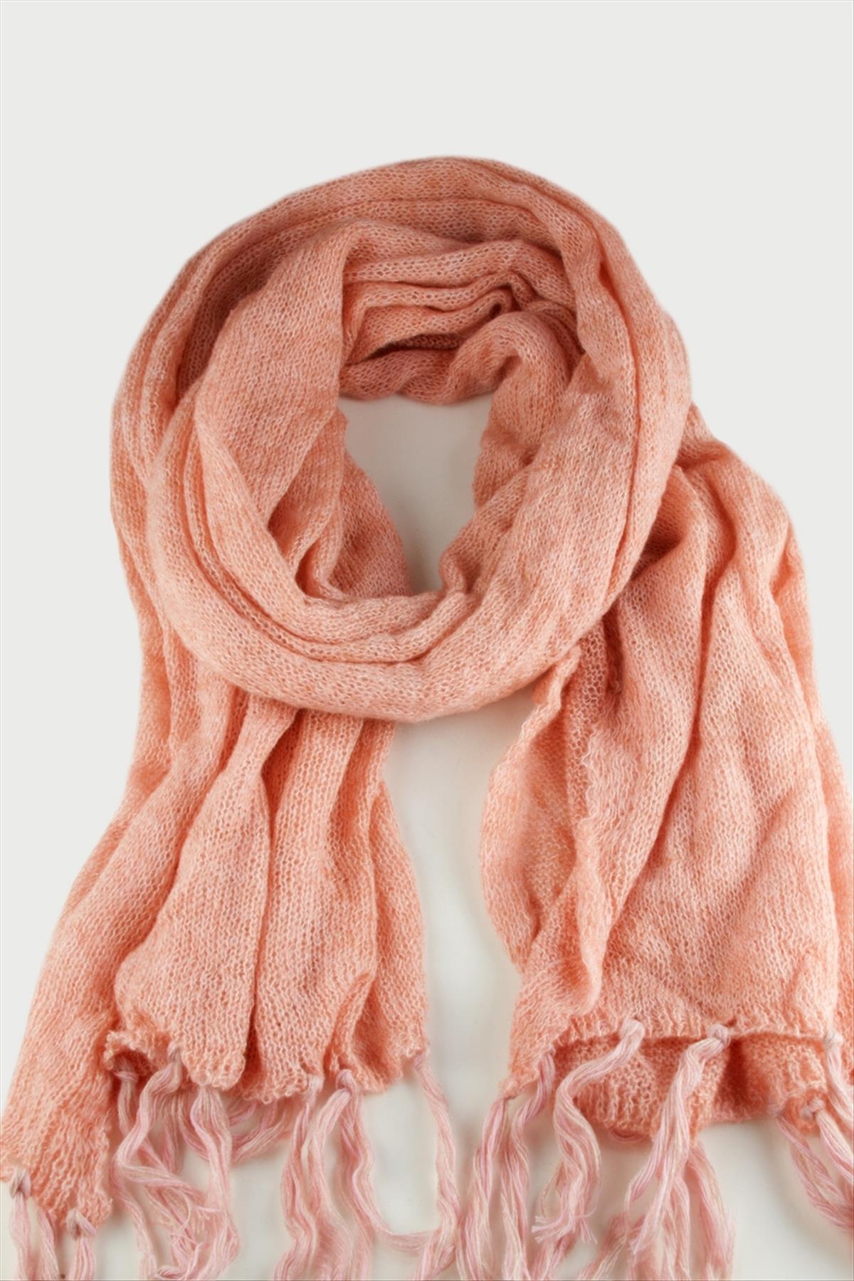 Örgülü İplik Kışlık Şal