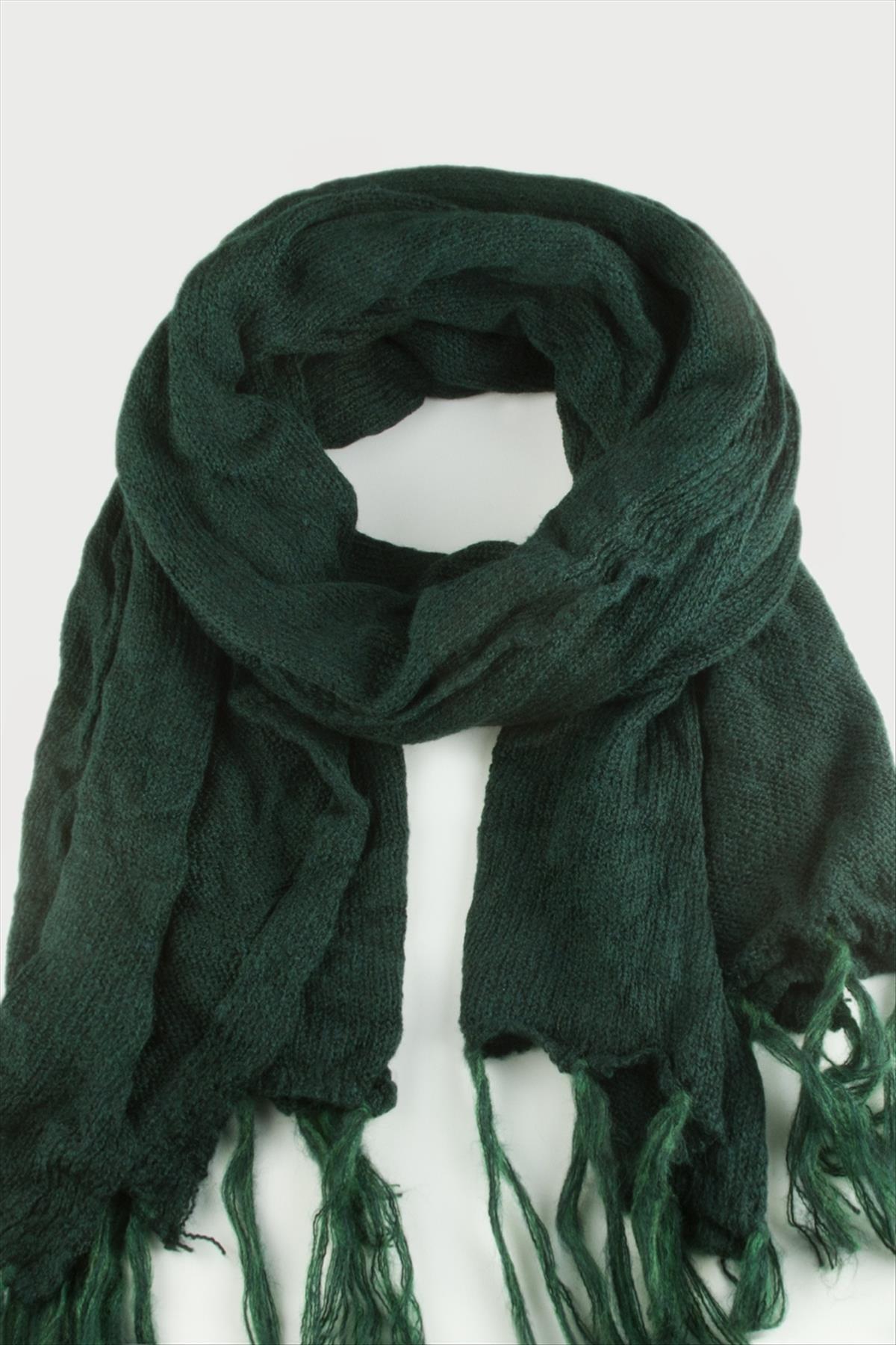 Örgülü İplik Kışlık Şal