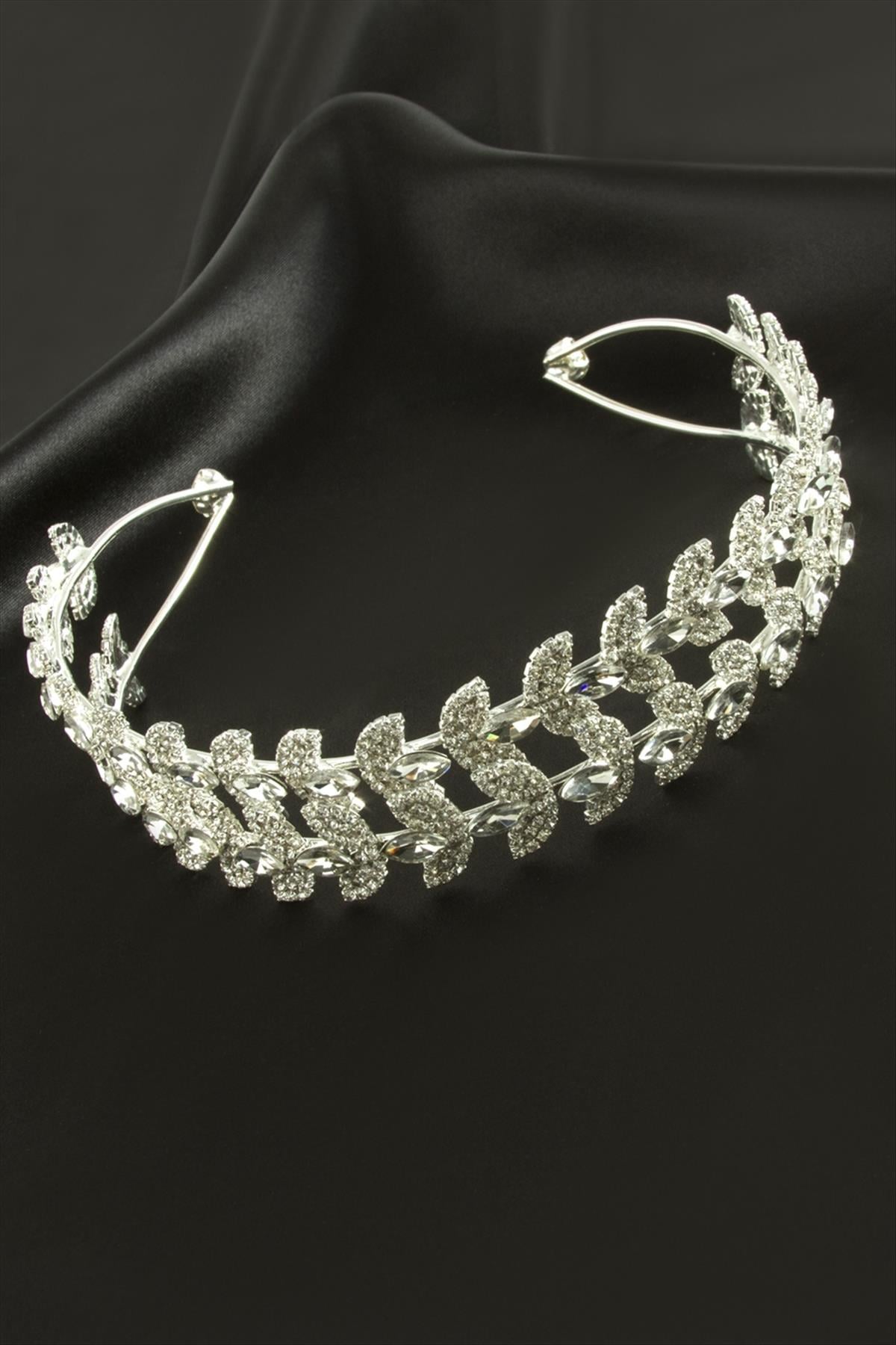 Oval Lüks Taşlı Gelin Tacı