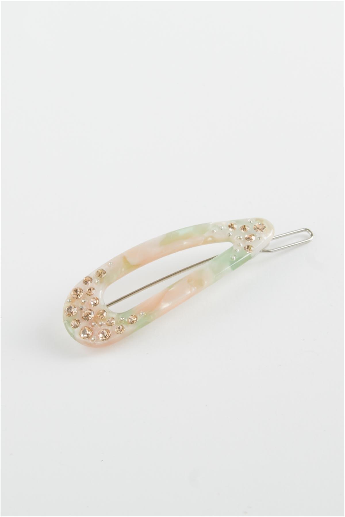 Oval Taşlı Klipsli Toka