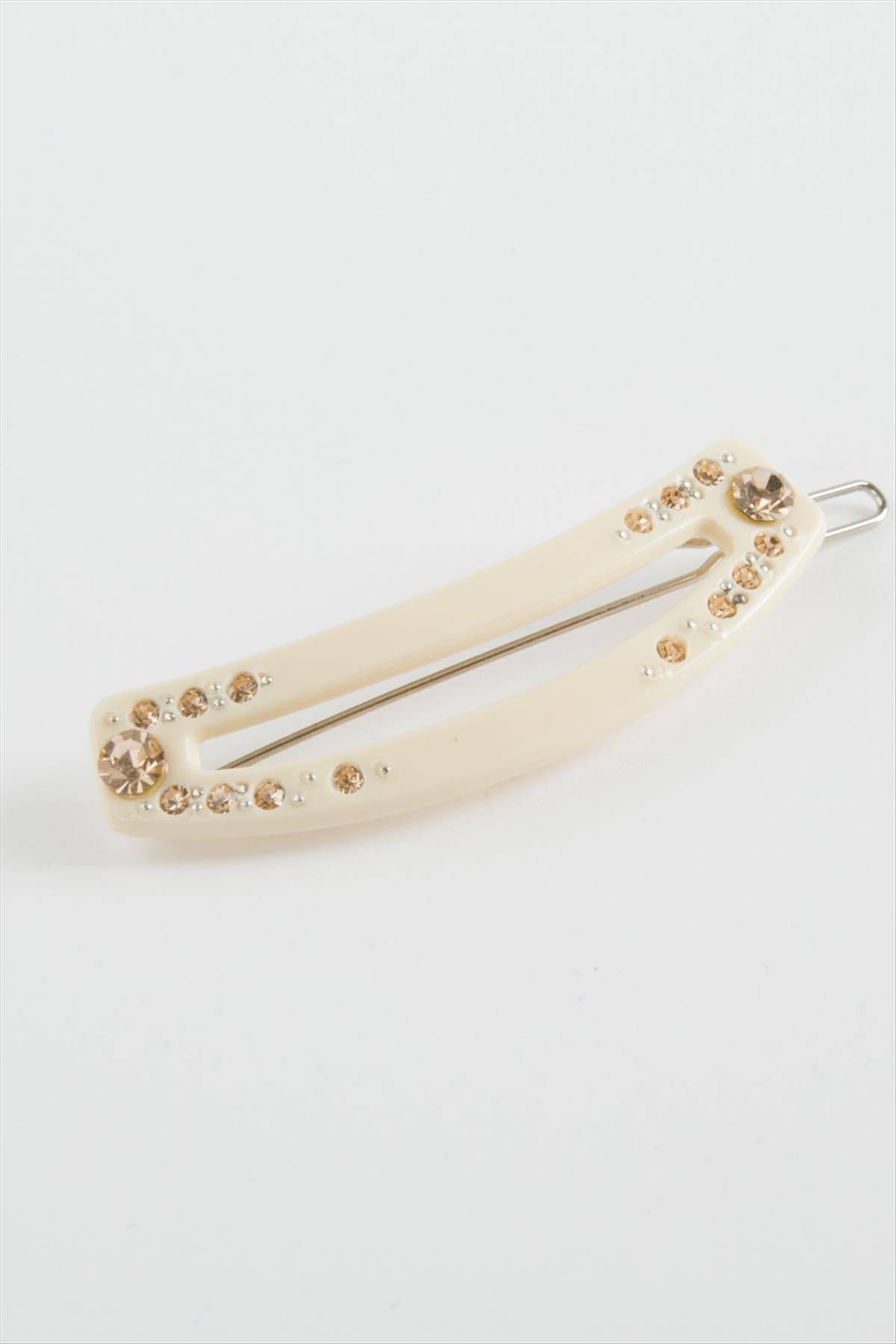 Oval Taşlı Klipsli Toka