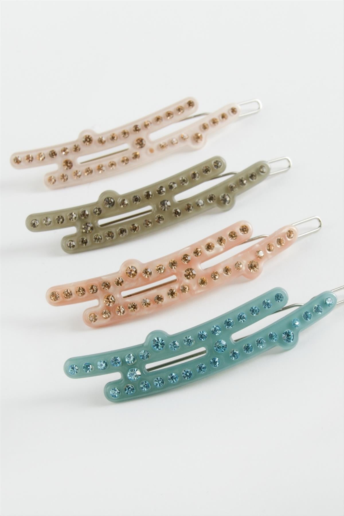 Oval Taşlı Klipsli Toka