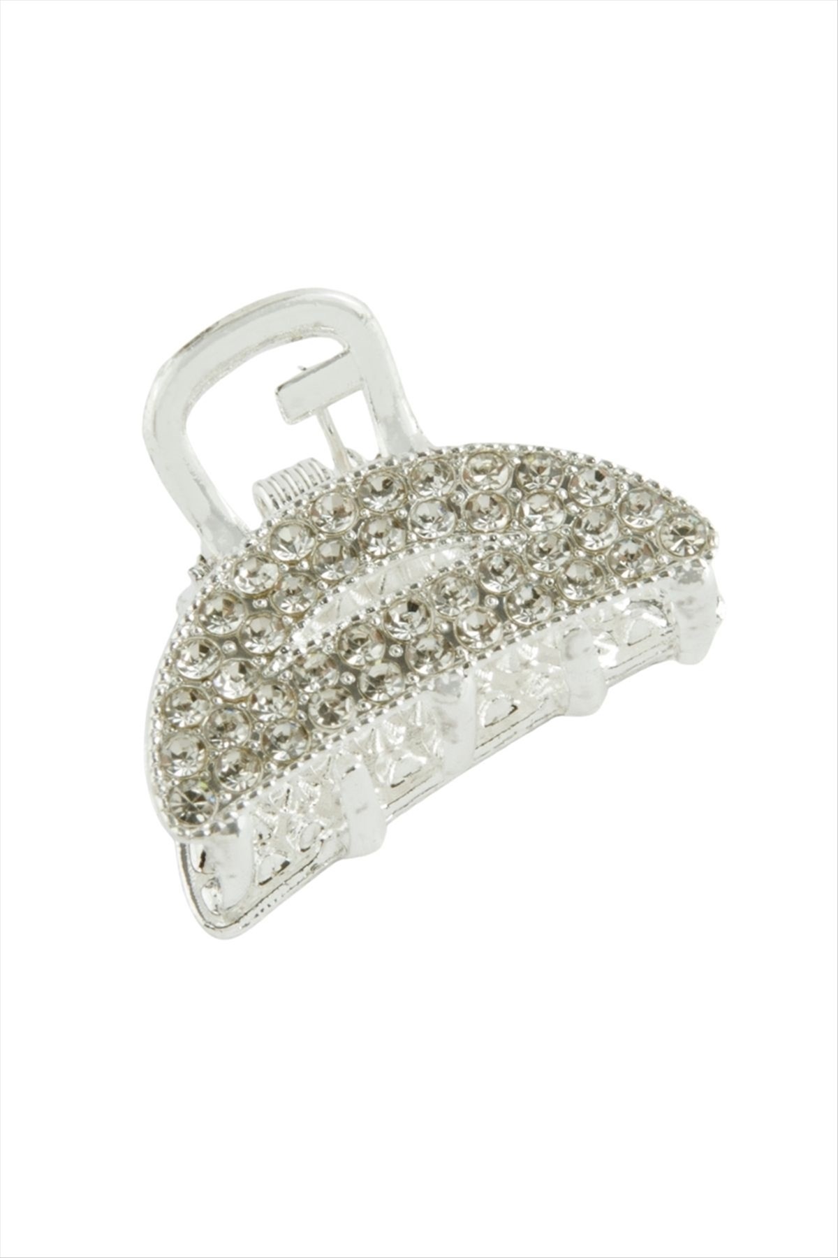 Oval Taşlı Minik Metal Mandal Toka 2 cm