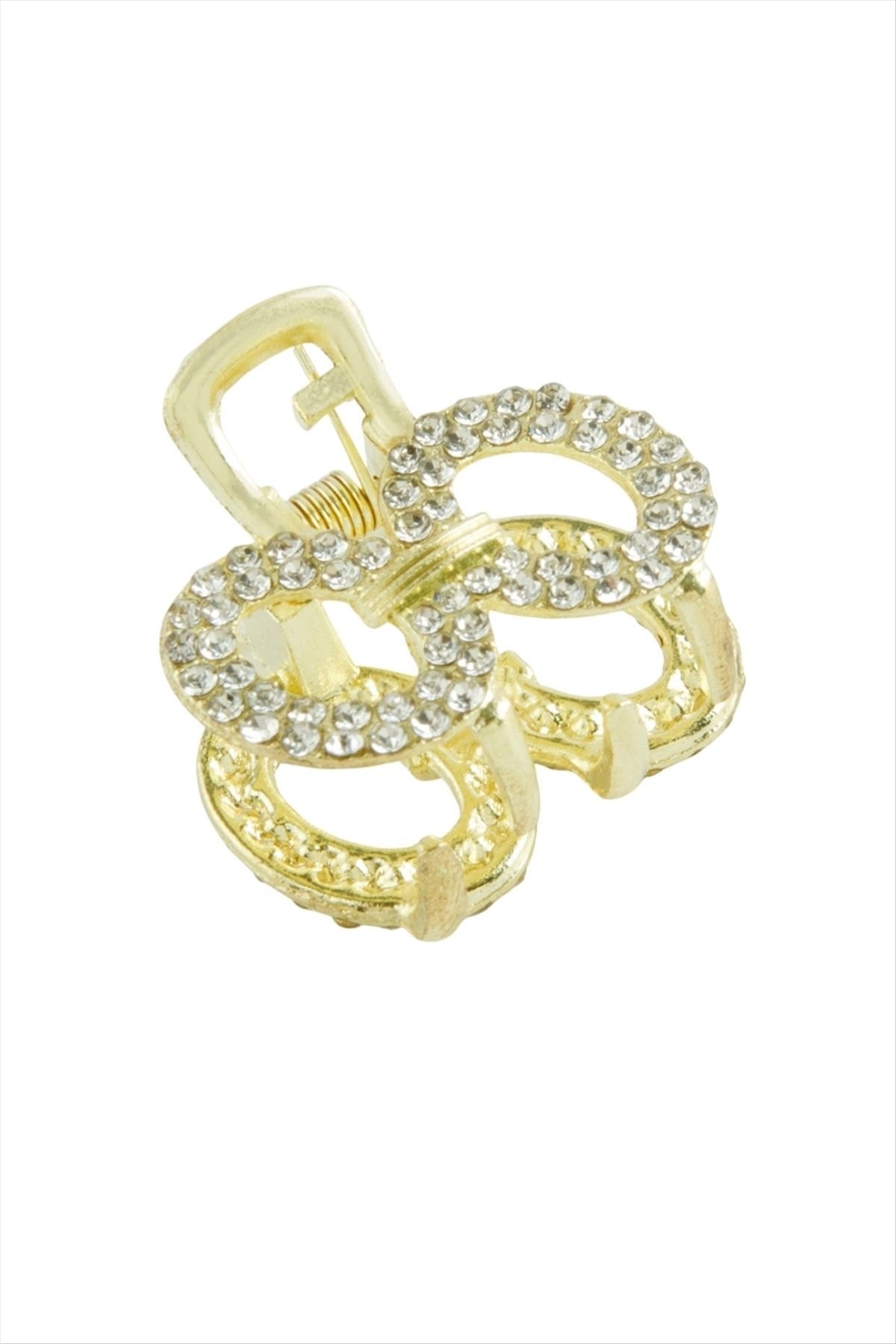 Oval Taşlı Minik Metal Mandal Toka 2,5 cm