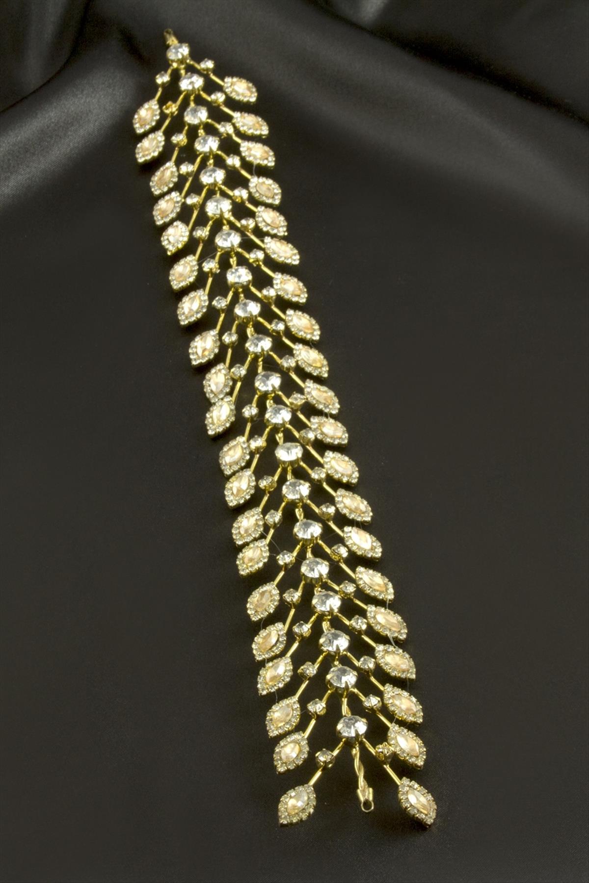 Oval Taşlı Saç Aksesuarı