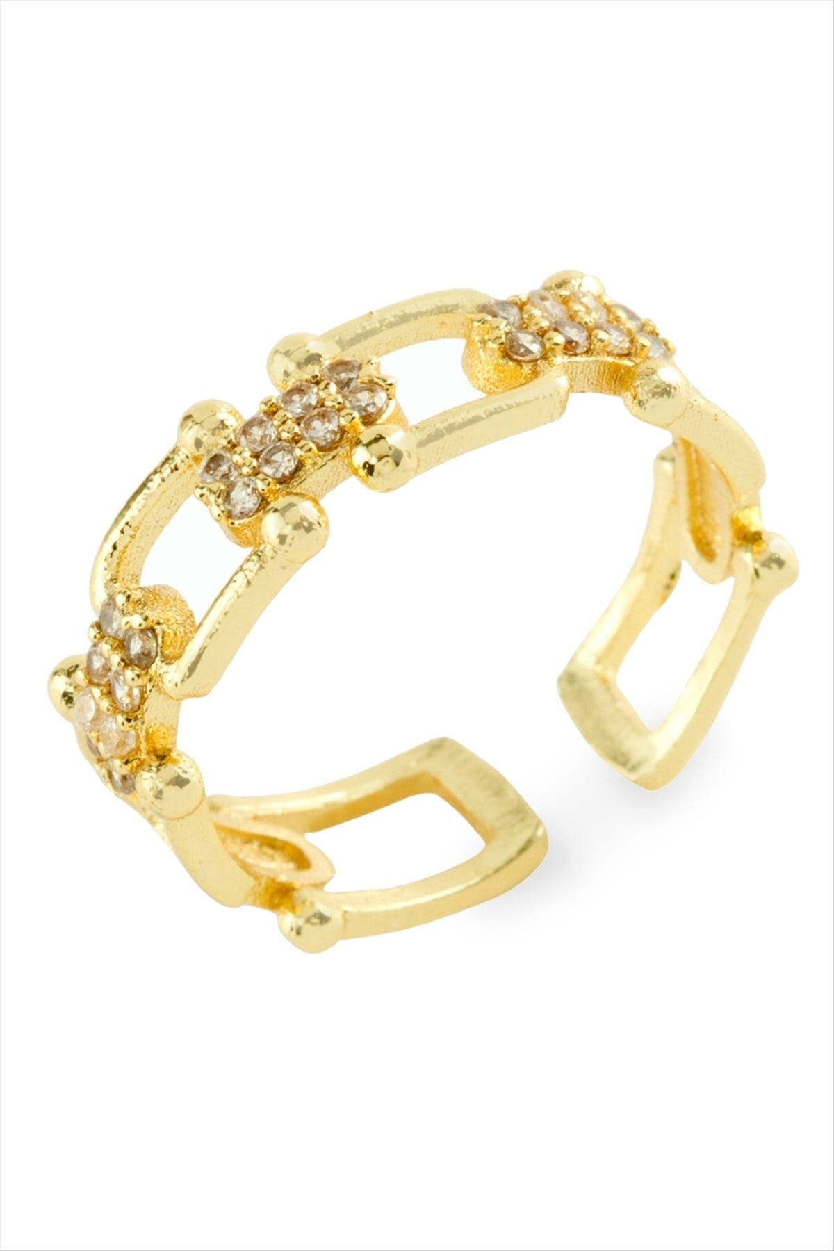 Oval Taşlı Yüzük-11937722-Sarı