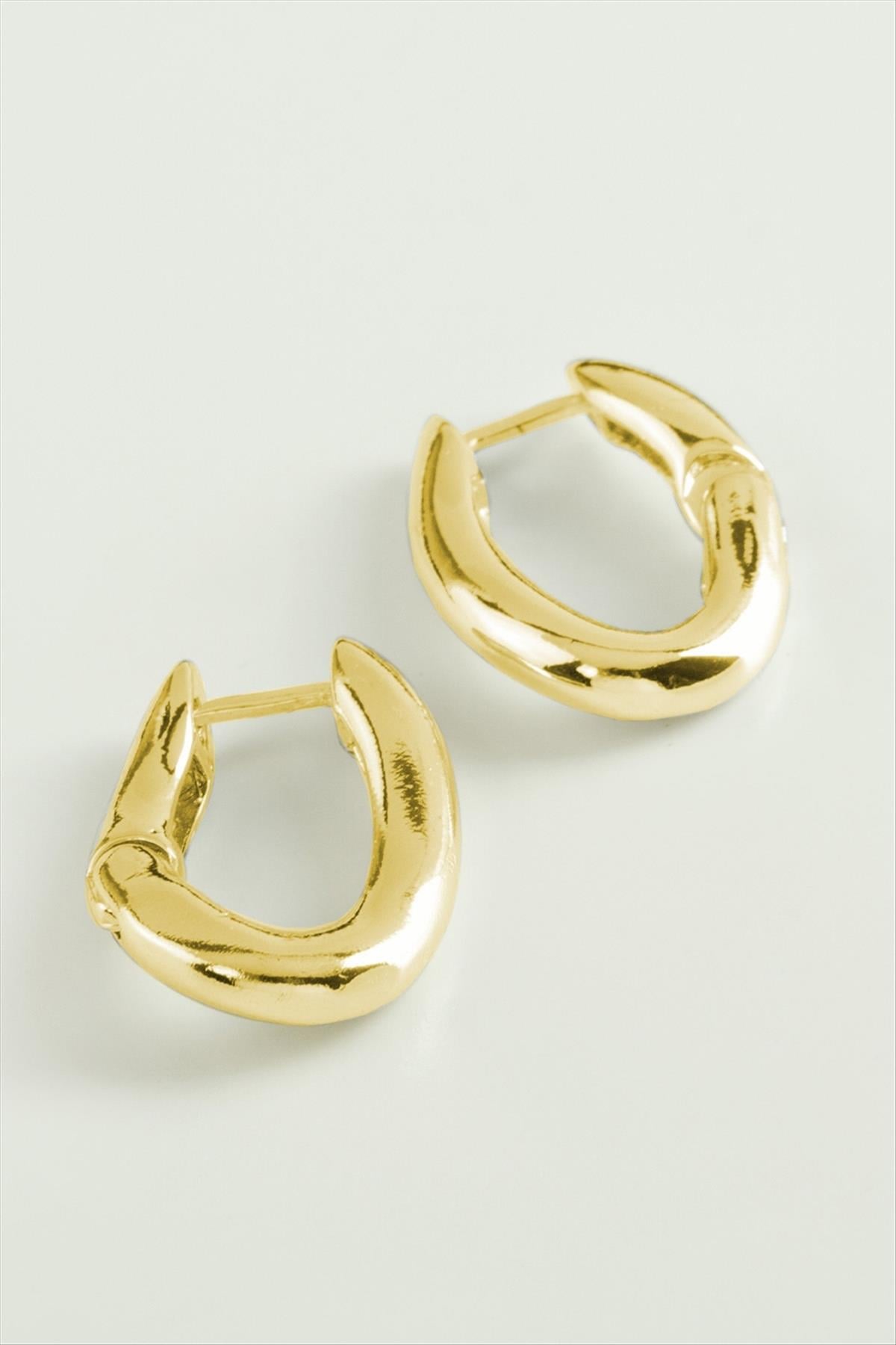 Oval Trend Metal Küpe
