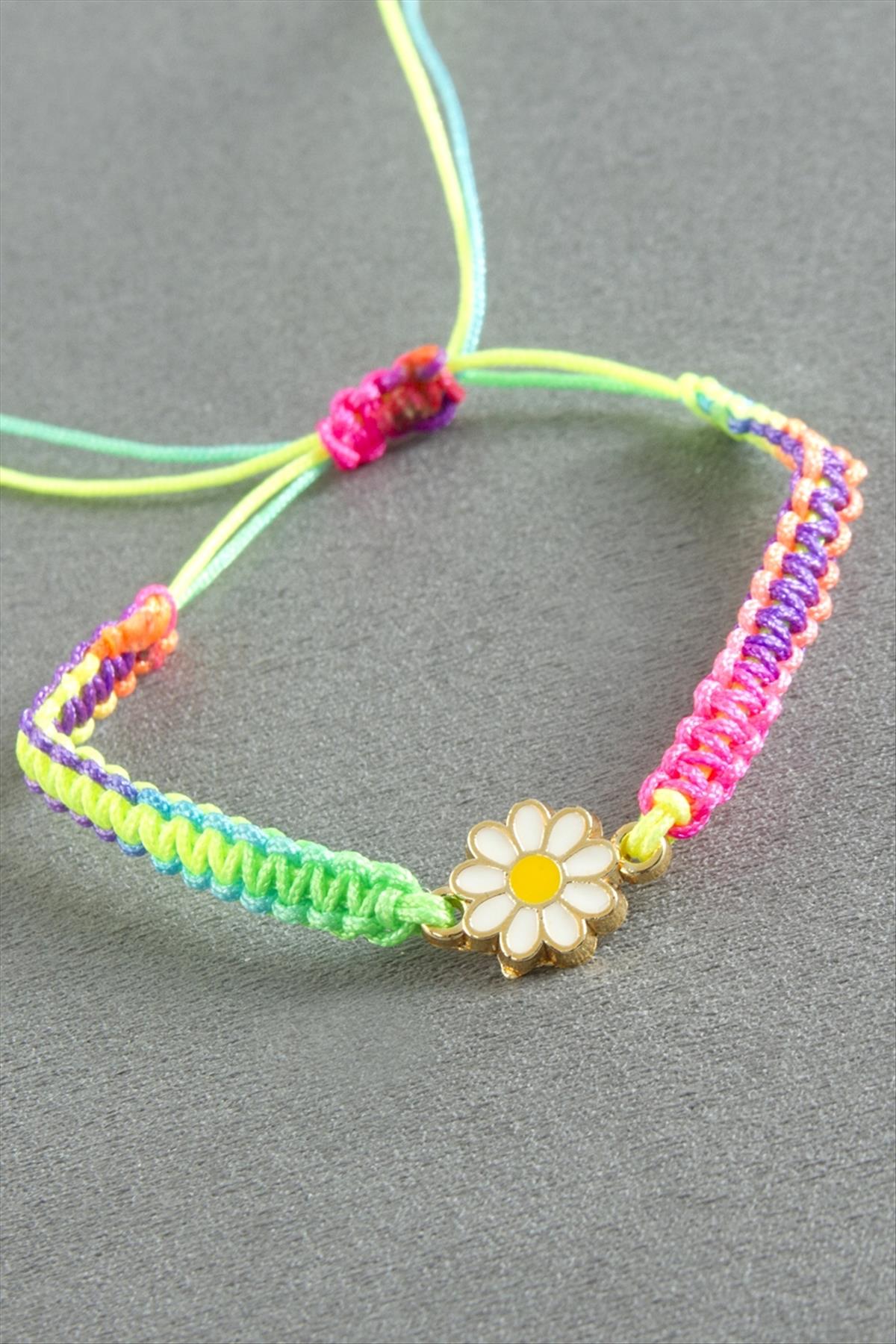 Papatya Makrome İp Bileklik