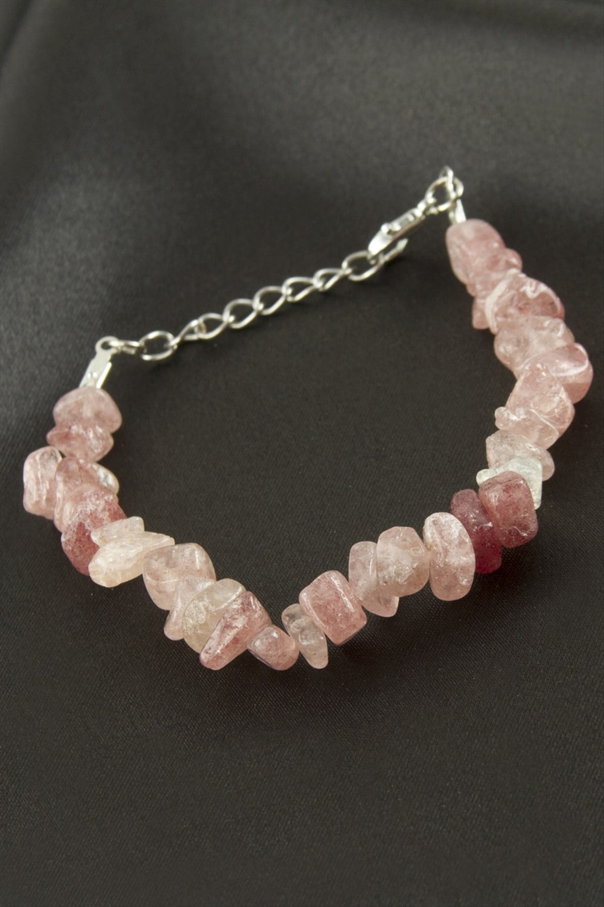 Pembe Kuvars Kırık Doğaltaş Bileklik