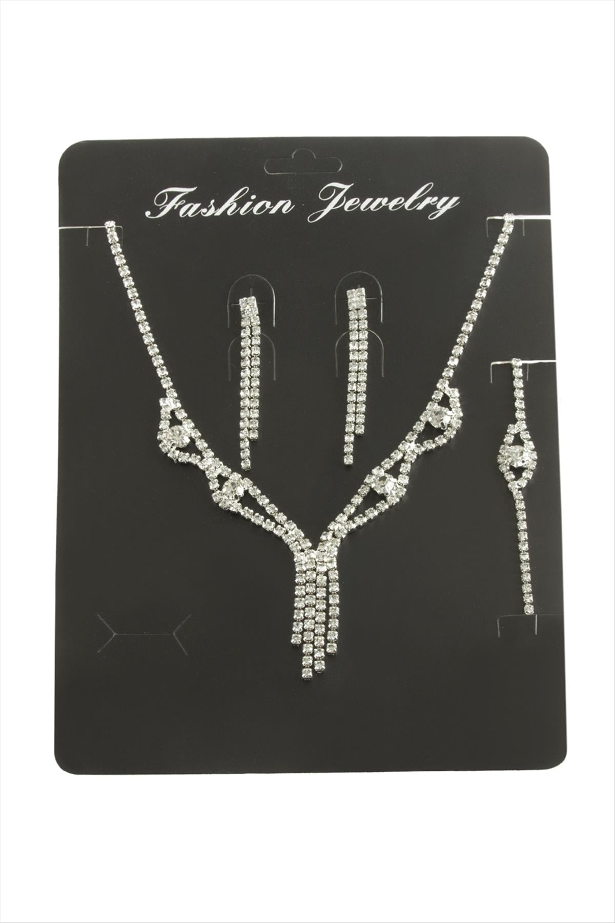 Sallantılı Taşlı Set Kolye