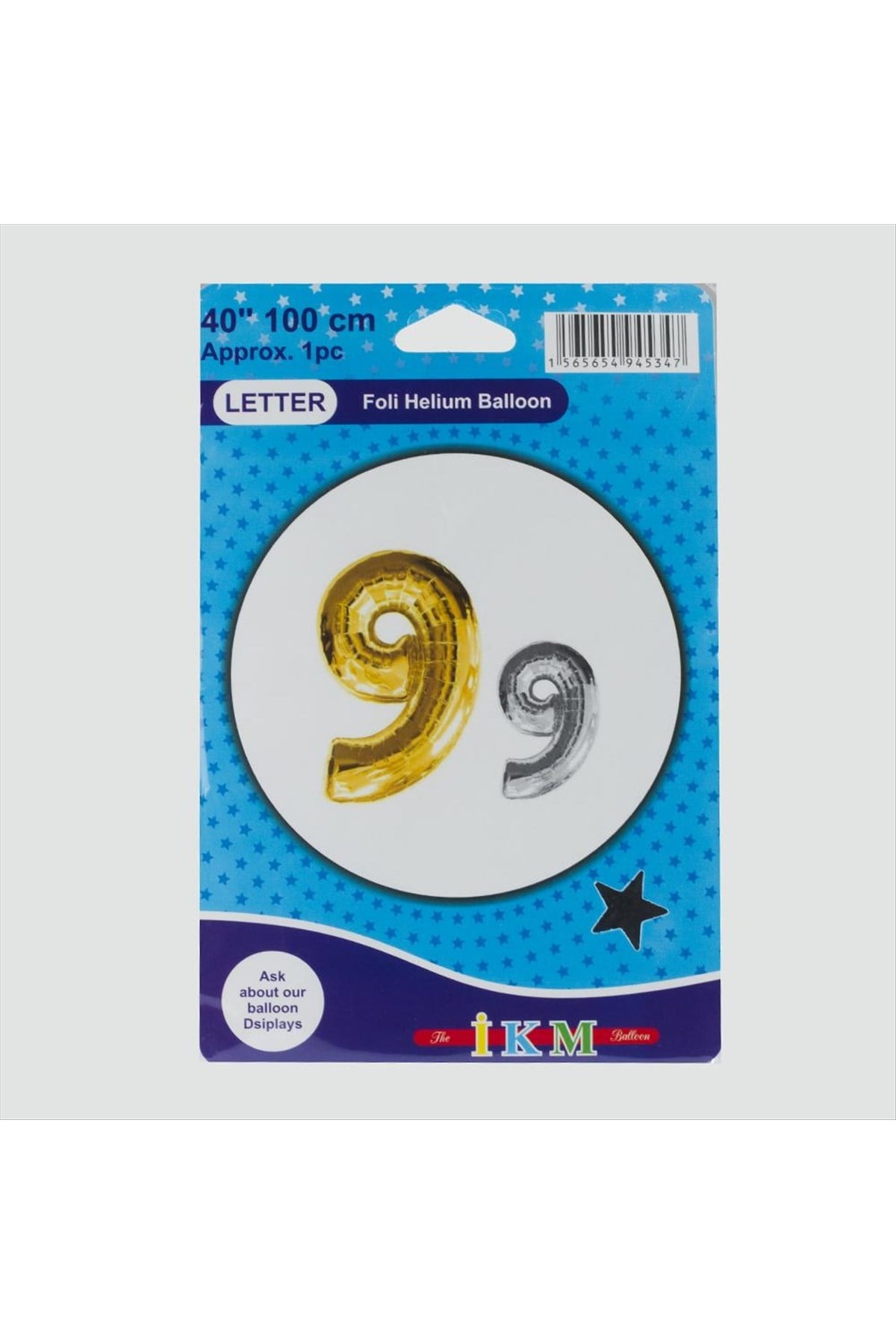 Sarı Renkli 40*100 Rakam Folyo Balon