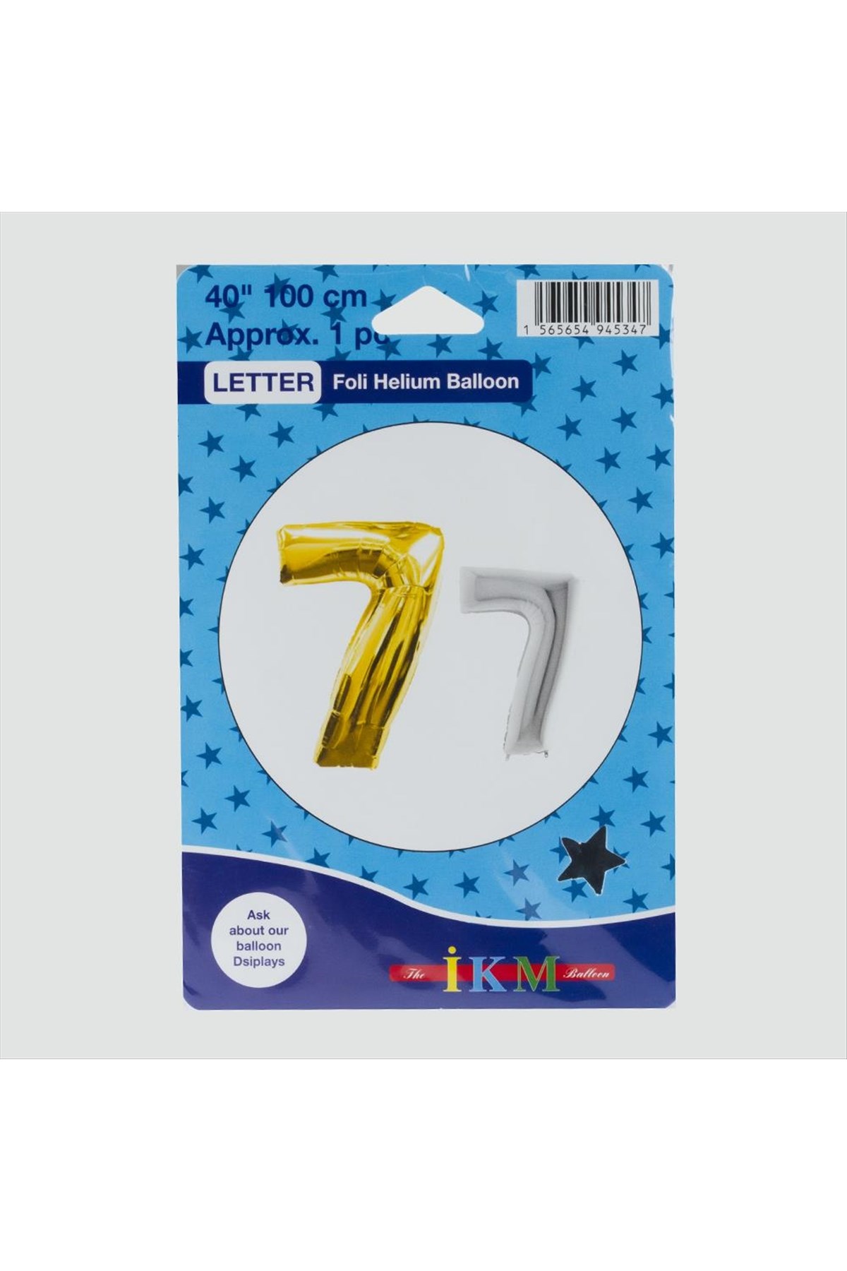 Sarı Renkli 40*100 Rakam Folyo Balon