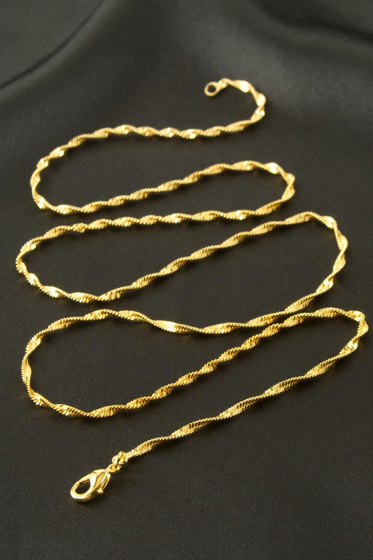 Sarı Renkli Bugulu Zincir Kolye