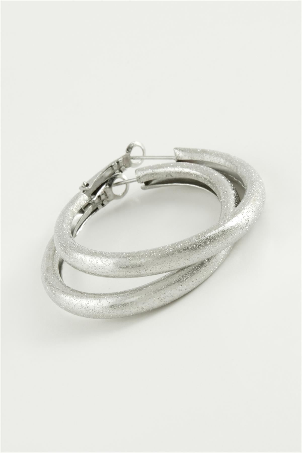 Simli Boru Halka Küpe 3,5 cm