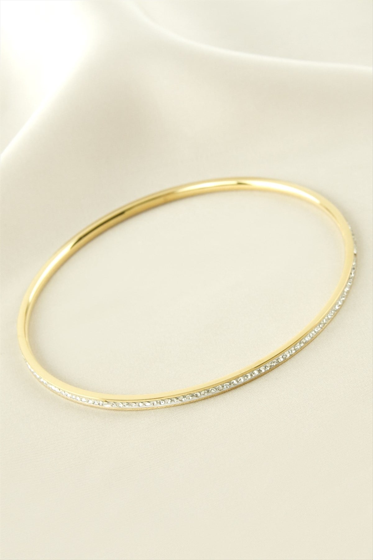 Taşlı Ajda Lüks Çelik Bilezik 2 mm