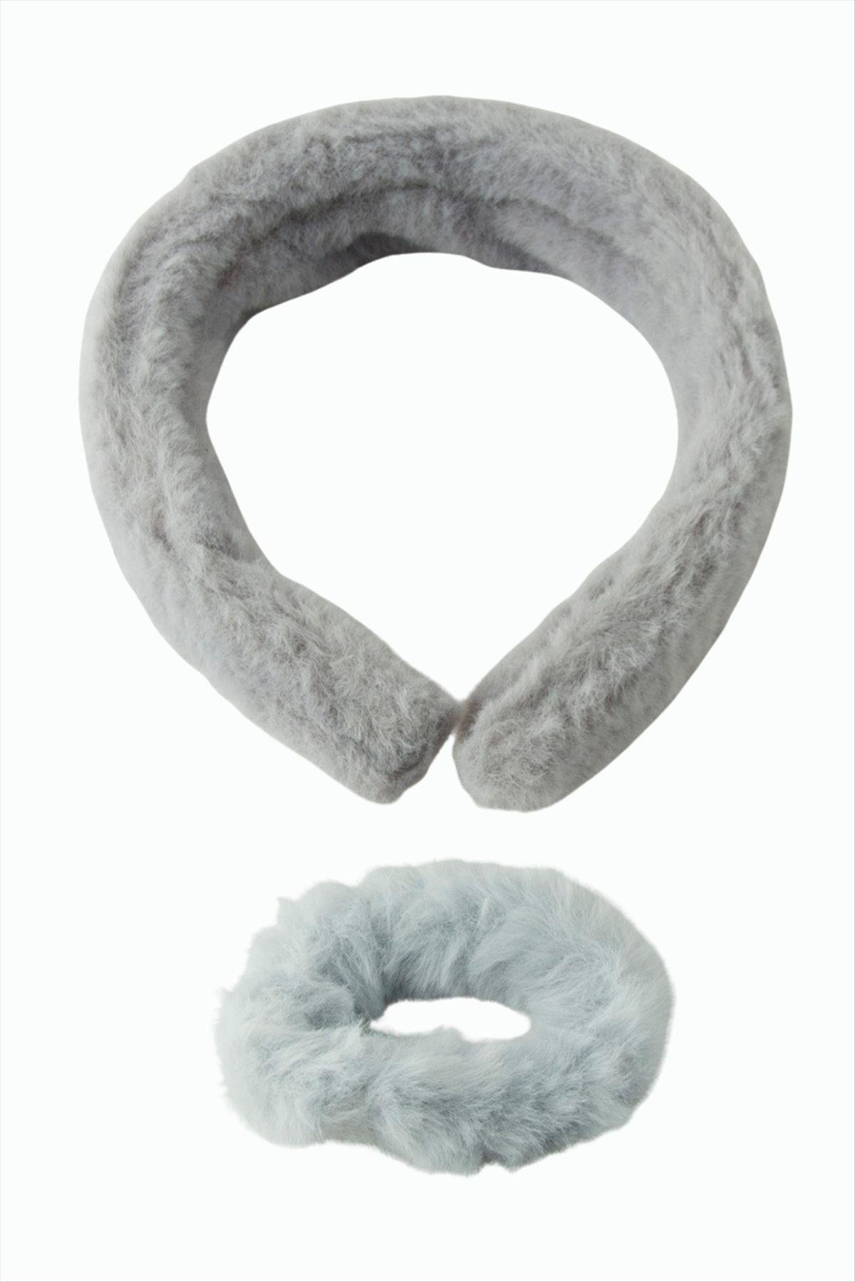 Tüylü Lastikli Toka Taç Set