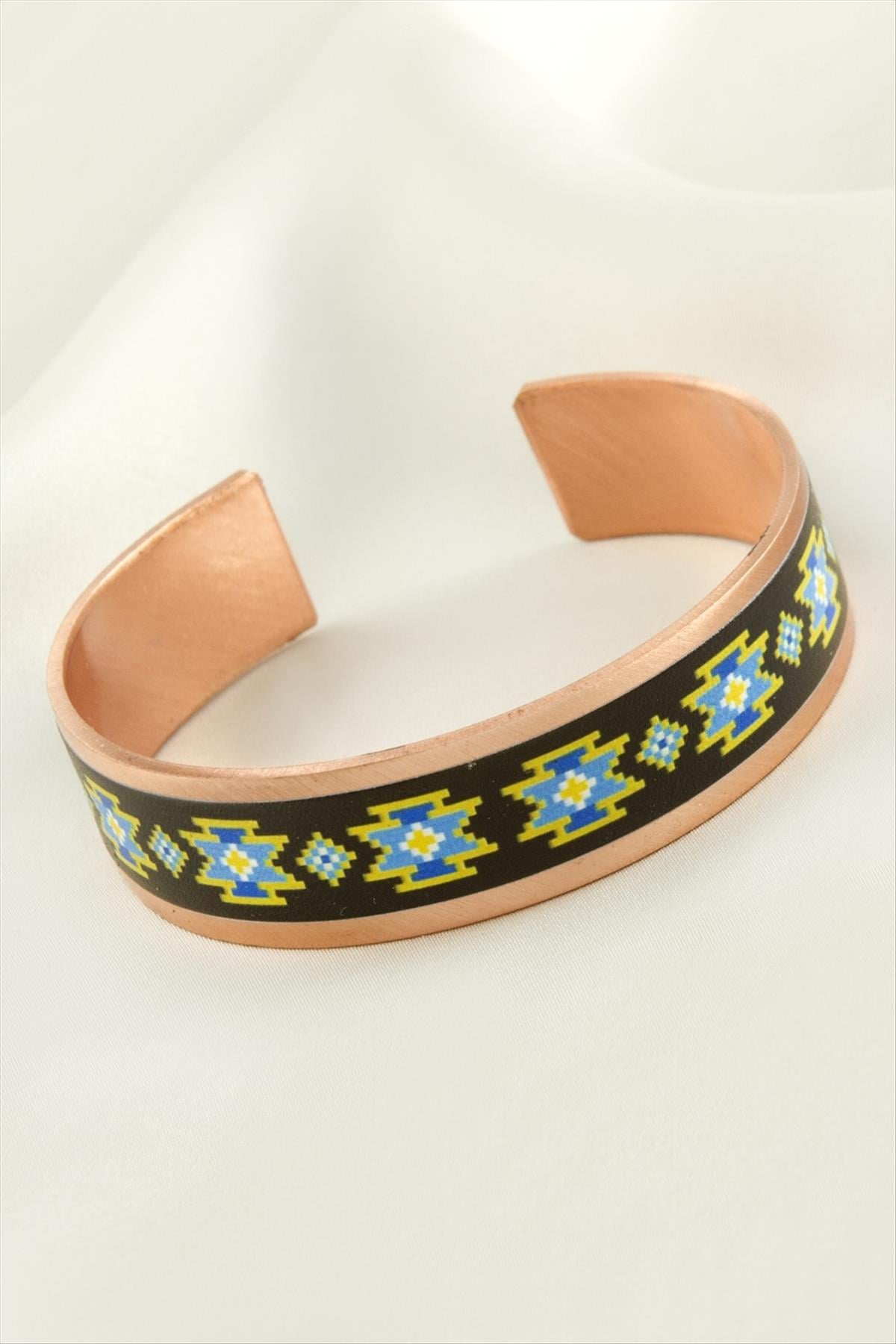 Üçgen Kalın Bakır Kelepçe Bileklik