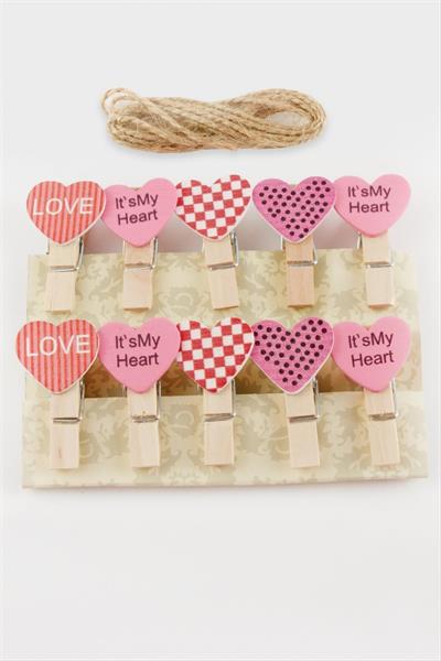 10 Adet Kalp Süs Mandal