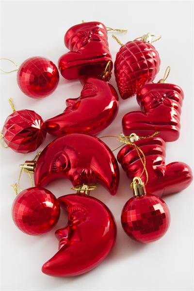 11 Adet Düz Cici Yılbaşı Ağaç Süsü