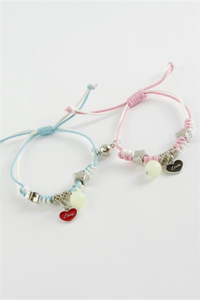 2 Adet Kalp Lüks İp Bileklik