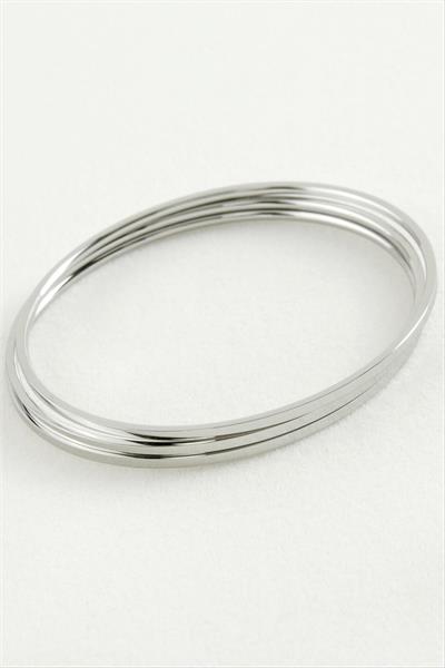 3 Adet Ajda Lüks Çelik Bilezik 60*2 mm