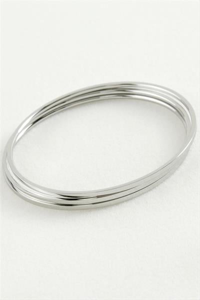 3 Adet Ajda Lüks Çelik Bilezik 60*2 mm