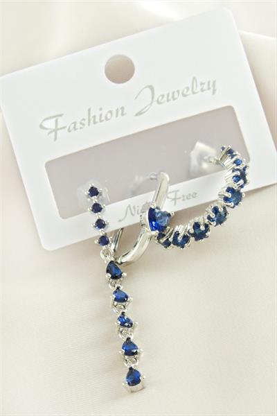 3 Adet Kalp Zirkon Taşlı Küpe