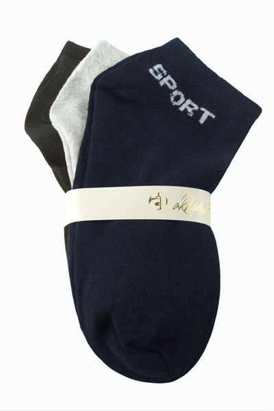 3 Çift Renkli Snekars Çorap