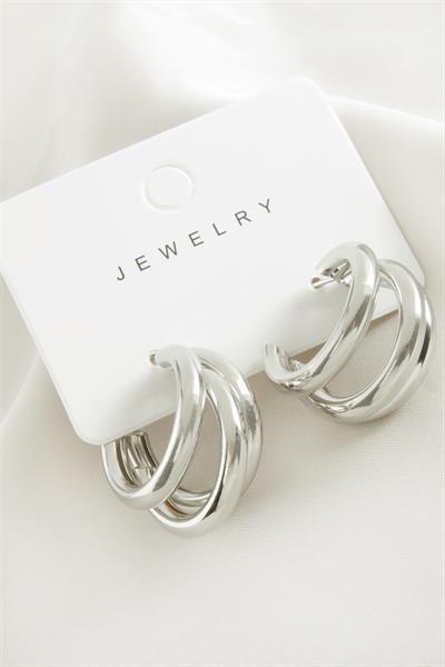 3 Sıra Metal Halka Küpe