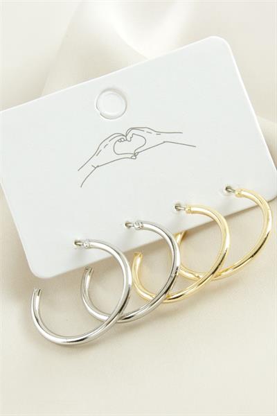 4 Adet Boru Halka Küpe