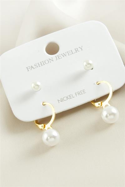 4 Adet Sallantılı İnci Küpe