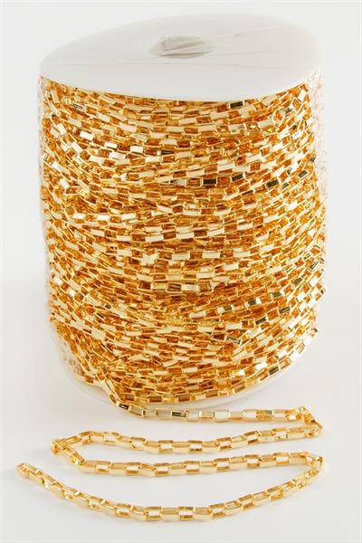 4*6 mm Sarı Renkli Kare Zincir 50 Metre